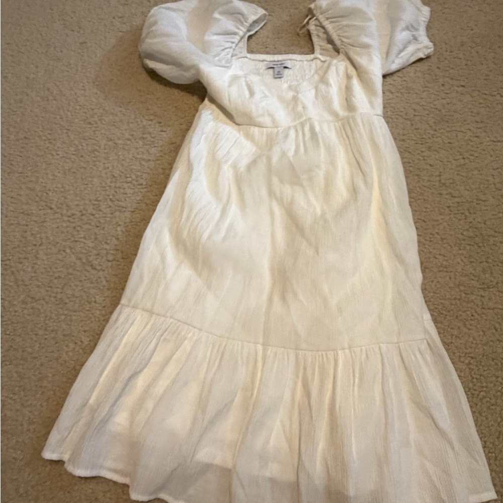 White Puff Sleeve Dress
